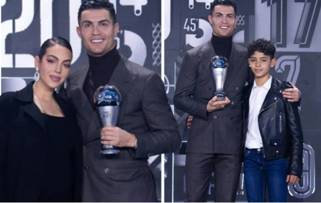 Ronaldo bên bạn gái và con trai