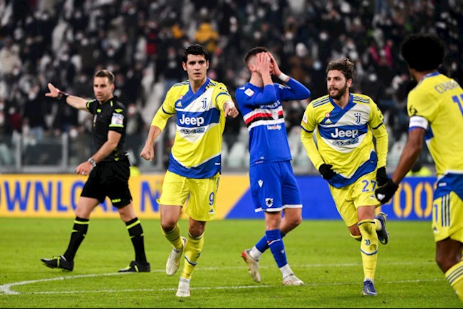 Morata mừng bàn ấn định thắng lợi 4-1 cho Juventus Morata mừng bàn ấn định thắng lợi 4-1 cho Juventus