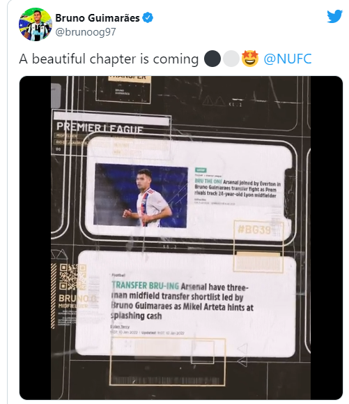 Hình ảnh được cắt ra từ video được Bruno Guimaraes đăng tải