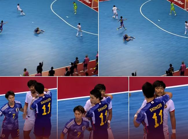Cầu thủ Indonesia để lại hình ảnh đẹp ở trận tứ kết futsal châu Á
