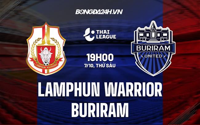 Nhận định,  Lamphun Warrior vs Buriram 19h00 ngày 7/10 (VĐQG Thái Lan 2022/23)