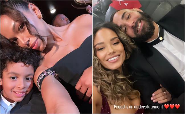 Benzema đem cả vợ lẫn bạn gái đến nhận Quả bóng vàng