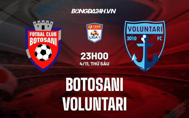 Nhận định, dự đoán Botosani vs Voluntari 23h00 ngày 4/11 (VĐQG Romania 2022/23)