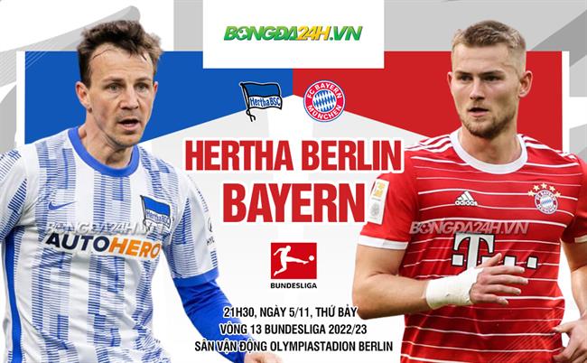 Nhận định bóng đá Hertha Berlin vs Bayern Munich 21h30 ngày 5/11 (Bundesliga 2022/23)