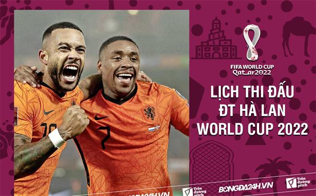 Lịch thi đấu, lịch trực tiếp ĐT Hà Lan tại VCK World Cup 2022