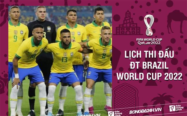 Toàn bộ lịch thi đấu của ĐT Brazil tại VCK World Cup 2022