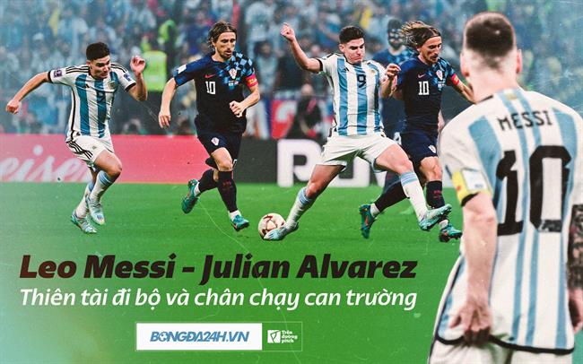 Leo Messi - Julian Alvarez: Thiên tài đi bộ và chân chạy can trường