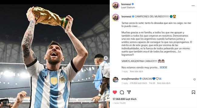 Chính thức Bức ảnh Messi nâng cúp vượt qua kỷ lục Guinness của quả trứng 1