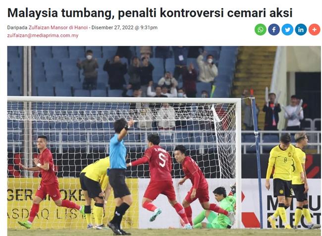Báo chí Malaysia bức xúc về trận thua trước ĐT Việt Nam