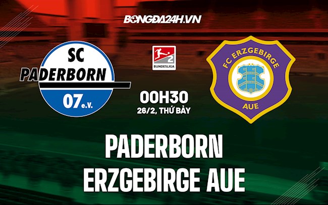 Nhận định, dự đoán Paderborn vs Erzgebirge Aue 0h30 ngày 26/2 (Hạng 2 Đức 2021/22)