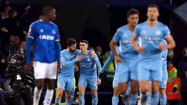 Everton để thua 0-1 trước Man City