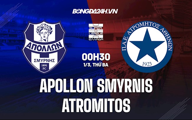 Soi kèo Apollon Smyrnis vs Atromitos VĐQG Hy Lạp
