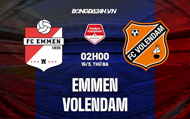 Nhận định Emmen vs Volendam 2h00 ngày 15/3 (Hạng 2 Hà Lan 2021/22)