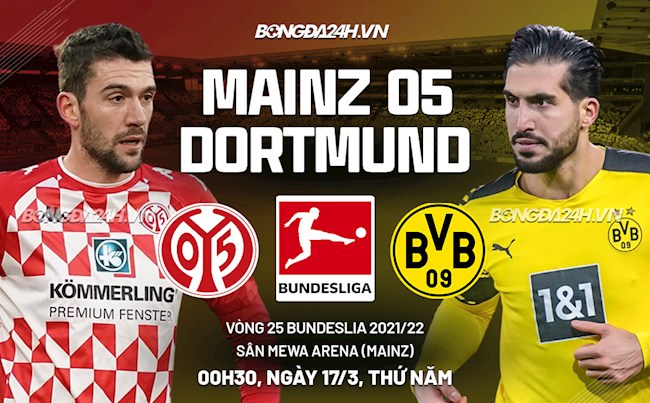 Nhận định bóng đá Mainz vs Dortmund 0h30 ngày 17/3 (Bundesliga 2021/22)