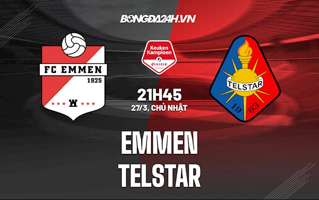 Nhận định,  Emmen vs Telstar 21h45 ngày 27/3 (Hạng 2 Hà Lan 2021/22)