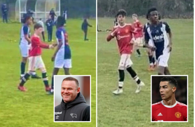 Con trai Rooney và Ronaldo cùng ghi bàn trong một trận đấu của MU