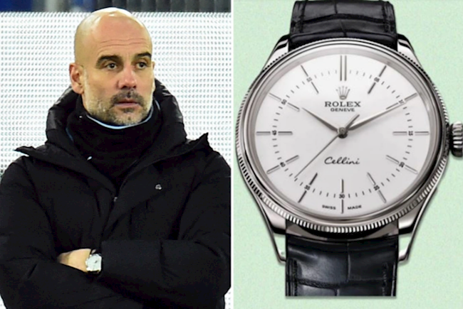 Pep Guardiola hiện đang dùng chiếc Rolex Cellini có giá 12.500 bảng Anh. Ngoài ra ông còn có một chiếc Deepsea Sea-Dweller.