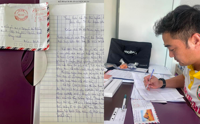 HLV Nguyễn Đức Thắng viết thư tay cảm ơn NHM Bình Định