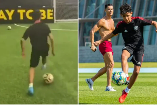 Video Cristiano Ronaldo Jr đi bóng và ăn mừng theo phong cách CR7