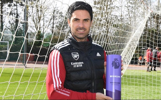 Đưa Arsenal vào top 4, Arteta giành giải HLV xuất sắc nhất tháng 3