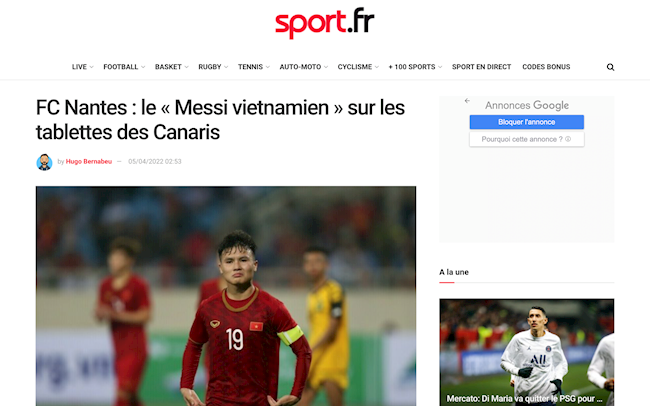 quang hải nantes Báo Pháp tiết lộ đội bóng mong muốn chiêu mộ Quang Hải