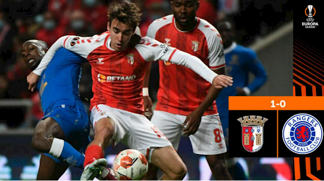 Braga thắng 1-0 trước Rangers