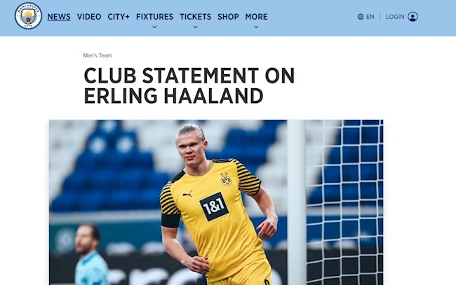Man City chính thức công bố bom tấn Erling Haaland