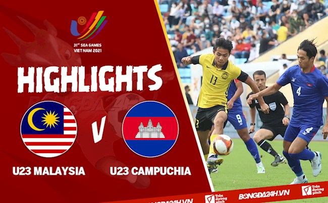 Video tổng hợp: U23 Malaysia 2-2 U23 Campuchia (Bảng B SEA Games 31)