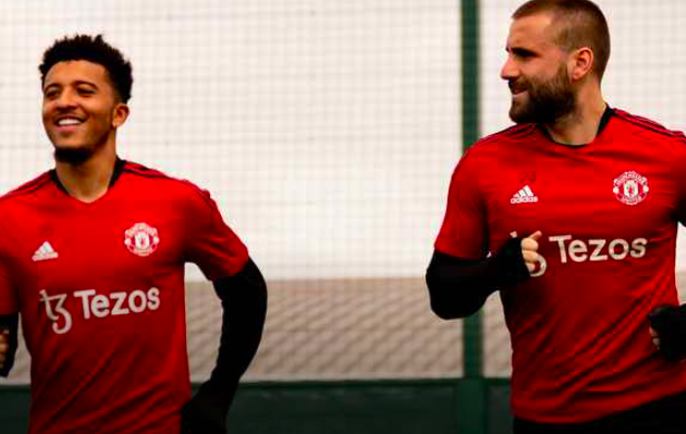 Sancho và Luke Shaw tập luyện trở lại