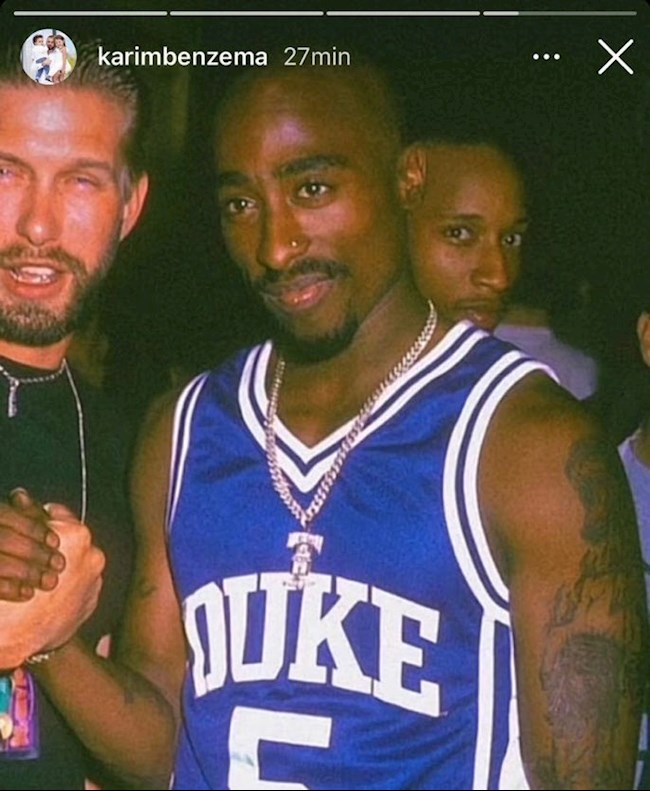 Benzema đăng ảnh Tupac lên trang cá nhân Benzema đăng ảnh Tupac lên trang cá nhân