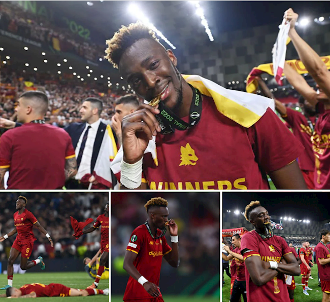 Tammy Abraham đã có 9 bàn ở Europa Conference League mùa này, nhưng không thể trở thành Vua phá lưới. Anh kém 1 bàn so với Cyriel Dessers của Feyenoord. Tammy Abraham đã có 9 bàn ở Europa Conference League mùa này, nhưng không thể trở thành Vua phá lưới. Anh kém 1 bàn so với Cyriel Dessers của Feyenoord.