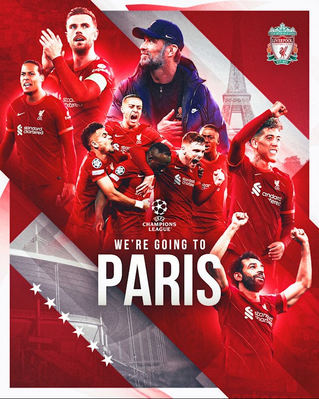 Chiếc vé đầu tiên tới Paris tham dự trận chung kết thuộc về Liverpool, họ đánh bại Villareal 5-2 sau hai lượt trận ở vòng bán kết. Chiếc vé đầu tiên tới Paris tham dự trận chung kết thuộc về Liverpool, họ đánh bại Villareal 5-2 sau hai lượt trận ở vòng bán kết.