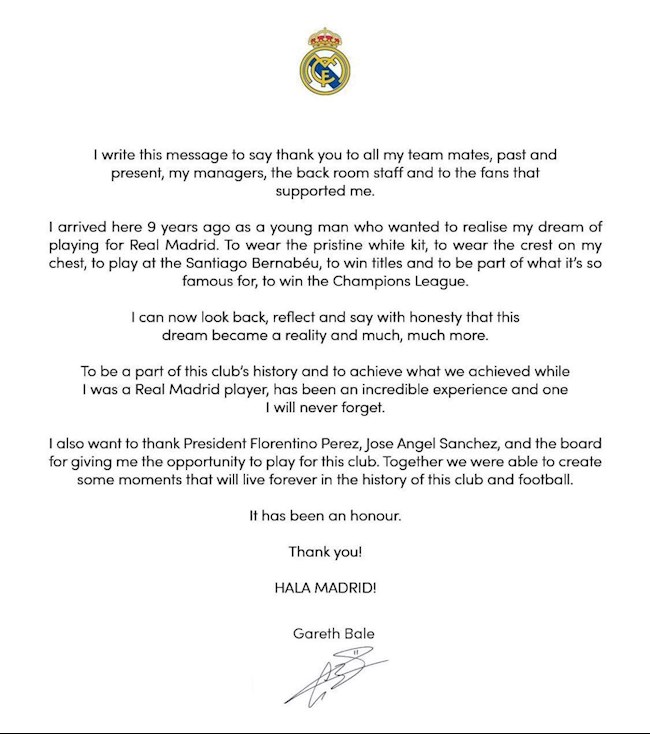 Gareth Bale chính thức chia tay Real Madrid hình ảnh Gareth Bale chính thức chia tay Real Madrid hình ảnh