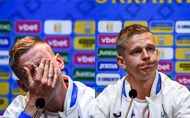 VIDEO: Zinchenko bật khóc trong phòng họp báo