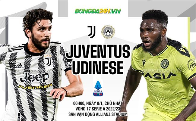 Nhận định bóng đá Juventus vs Udinese 0h00 ngày 8/1 (Serie A 2022/23)