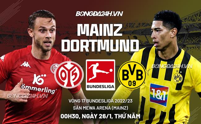 Nhận định Mainz vs Dortmund (00h30 ngày 26/1): Tìm đường vào top 4