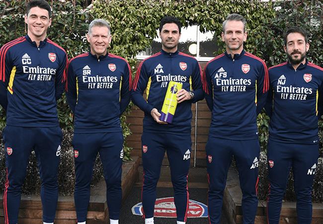 HLV Arteta lập hat-trick danh hiệu HLV xuất sắc nhất tháng