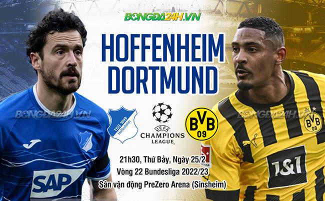 Nhận định Hoffenheim vs Dortmund (21h30 ngày 25/2): Tiếp đà hưng phấn