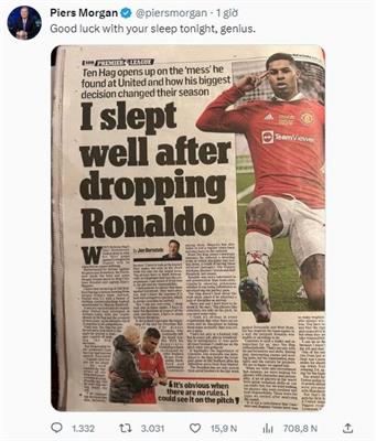 Piers Morgan đăng đàn chế giễu MU sau thất bại 0-7 trước Liverpool 1