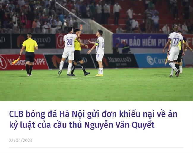 Điểm tin tối 224 CLB Hà Nội gửi đơn kháng án phạt của Văn Quyết 1