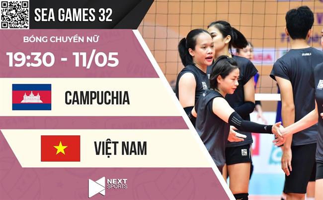Truc tiep bong chuyen nu Campuchia vs Viet Nam (Bang B SEA Games 32)