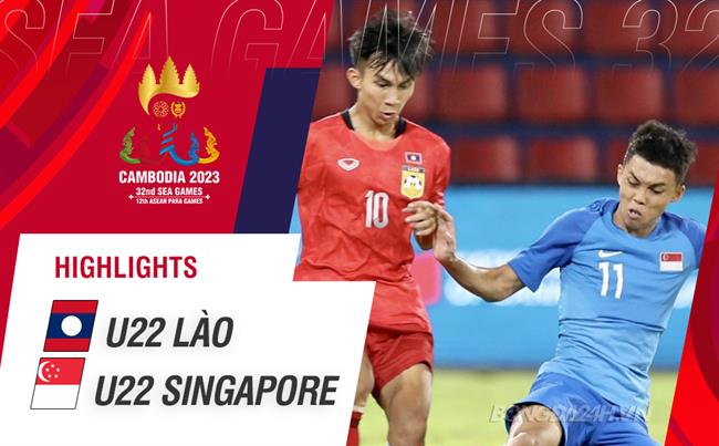 Video tổng hợp: U22 Lào - U22 Singapore (Bảng B SEA Games 32)