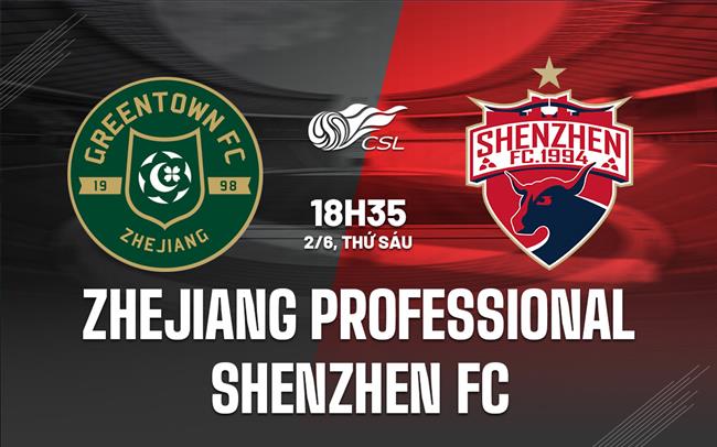 Nhận định Zhejiang Professional vs Shenzhen FC 18h35 ngày 2/6 (VĐQG Trung Quốc 2023)