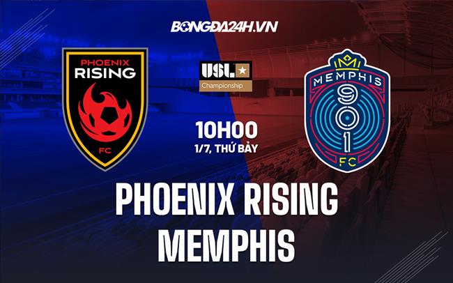 Nhận định Phoenix Rising vs Memphis 10h00 ngày 1/7 (Hạng nhất Mỹ 2023)