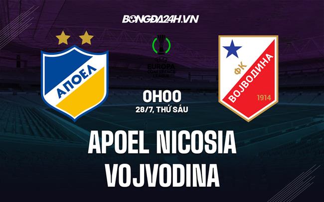 Nhận định APOEL Nicosia vs Vojvodina 0h00 ngày 28/7 (Conference League 2023/24)