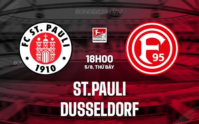 Nhận định - dự đoán St.Pauli vs Dusseldorf 18h00 ngày 5/8 (Hạng 2 Đức 2023/24)