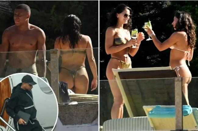 Kylian Mbappe vui vẻ bên 2 người đẹp mặc bikini nóng bỏng