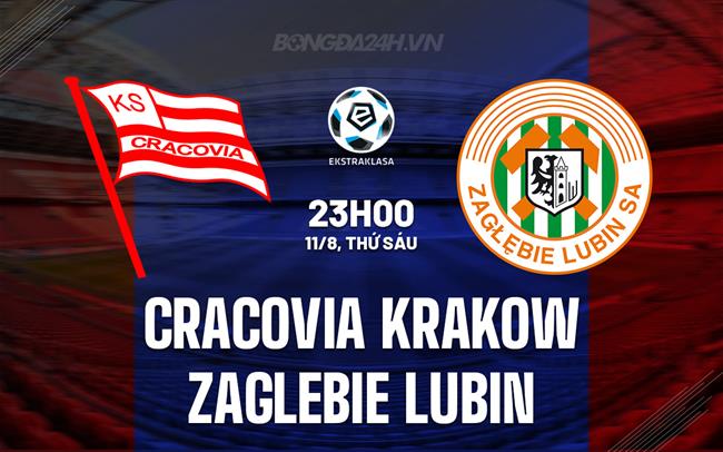Nhận định Cracovia Krakow vs Zaglebie Lubin 23h00 ngày 11/8 (VĐQG Ba Lan 2023/24)