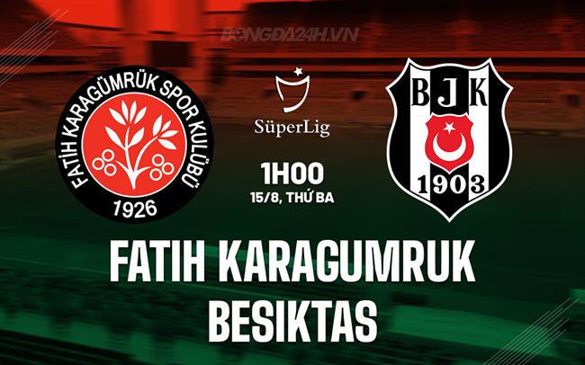 Nhận định Karagumruk vs Besiktas 01h00 ngày 15/8 (VĐQG Thổ Nhĩ Kỳ 2023/24)