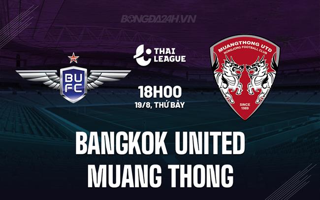 Nhận định Bangkok United vs Muang Thong 18h00 ngày 19/08 (VĐQG Thái Lan 2023/24)